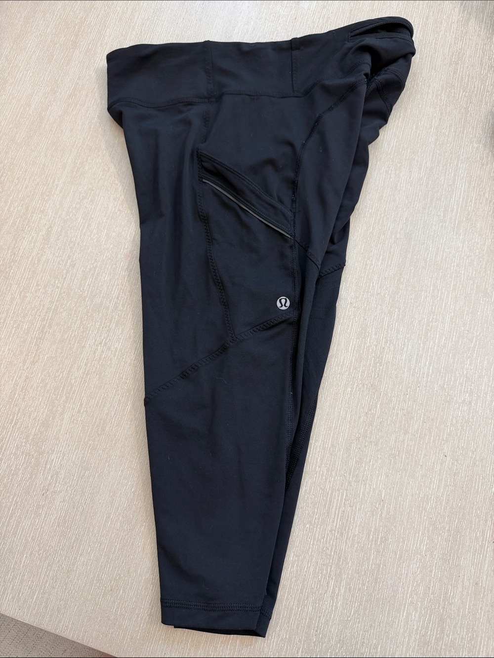 lululemon Black Capris with Zipper Pocket and thigh pockets
